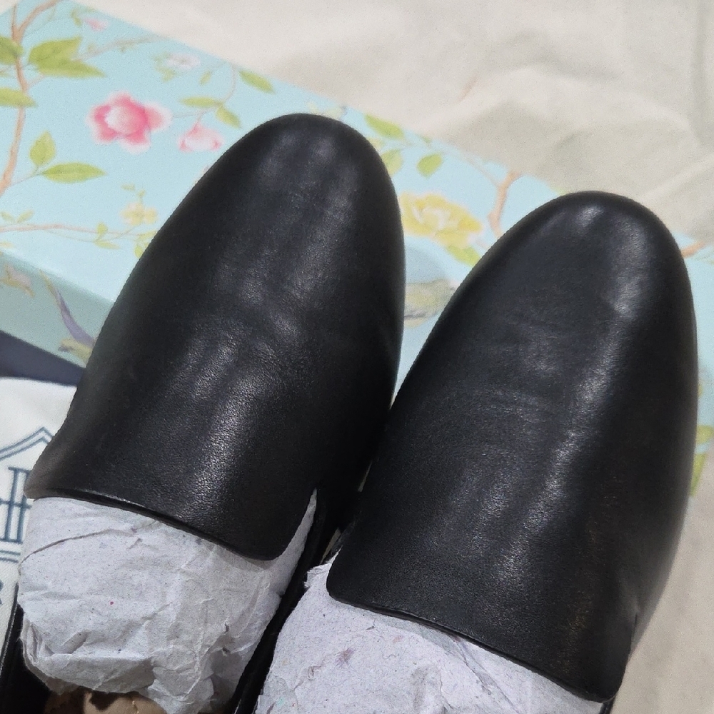 NIB BIRDIES BLACK LEATHER STARLING LOAFER 7.5 - Picture 3 of 10